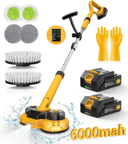 6000mAh Cordless Electric Mop M1  800RPM Power Scrubber with LED Display, Spray Function & Rotating Head