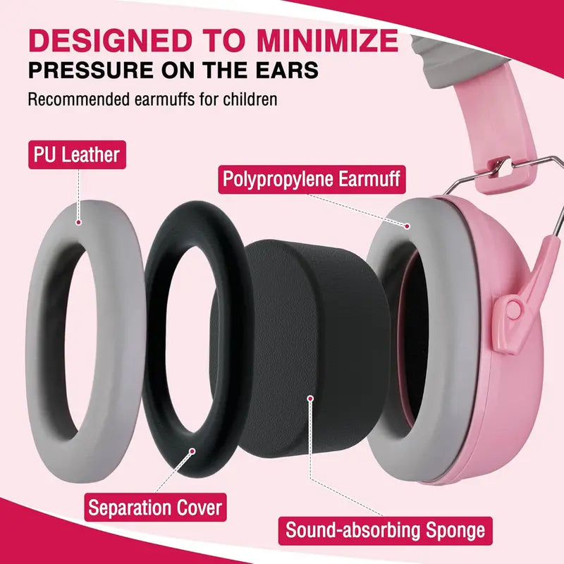 WORKPRO Kids’ Pink Safety Ear Muffs  25 dB Noise Reduction Rating