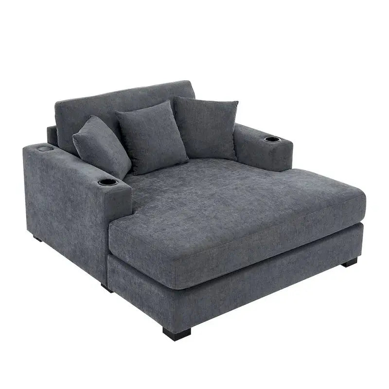 Adjustable Oversized Chaise Lounger  Available in Three Sizes with Complementary Pillows