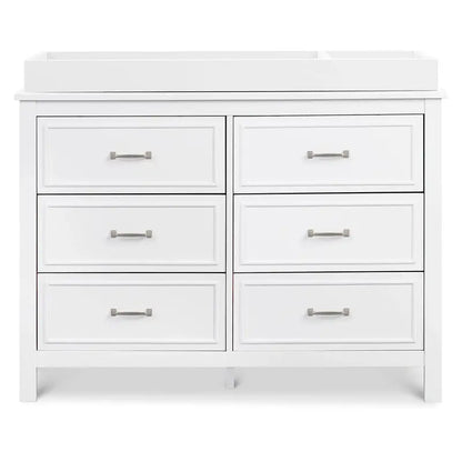 DaVinci Charlie 6-Drawer Double Dresser, White  Durable Pinewood, Versatile Design, Safety Features