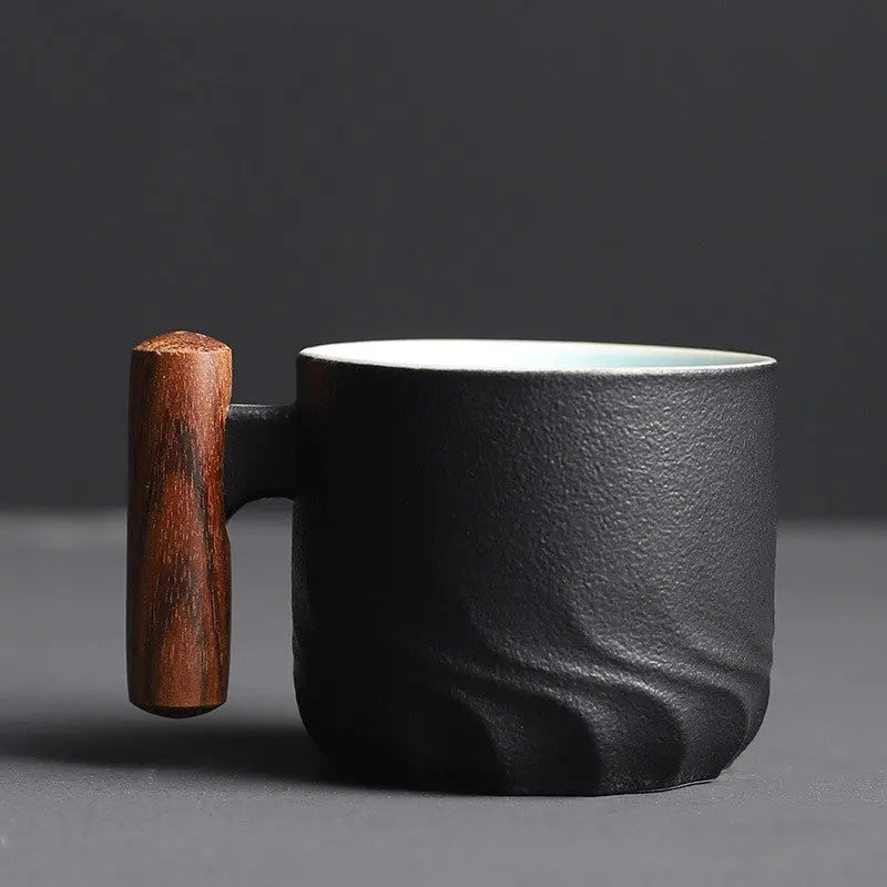 Zonema Ceramic Coffee Set  Minimalist Mug, Matching Saucer & Spoon