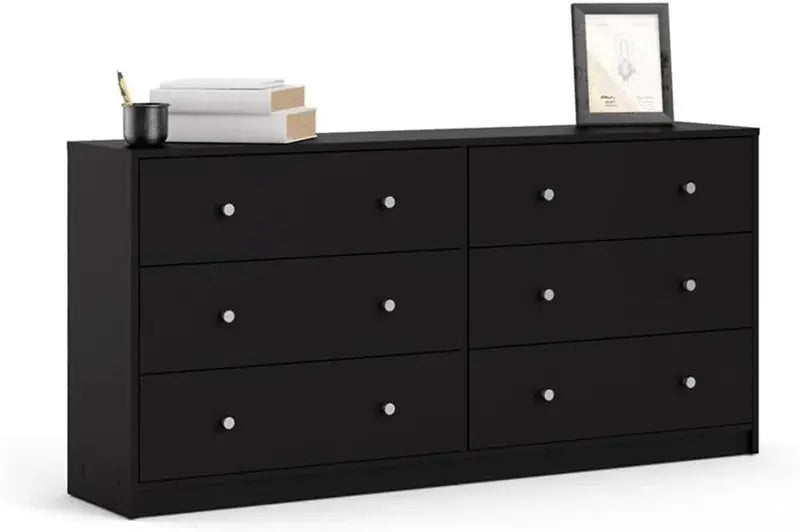 Scandinavian-Inspired 3-Piece Bedroom Set  Engineered Wood Chest, Dresser &amp; Nightstand in Black
