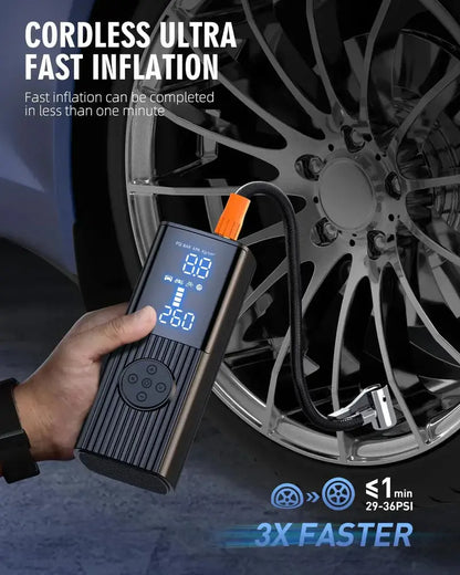 180 PSI Cordless Tire Inflator with LED Work Light and Auto-Shutoff Precision Gauge