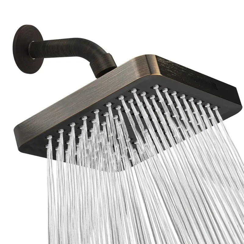 Adjustable High-Pressure Rainfall Showerhead  Swivel Mount, Full-Coverage Spray Pattern