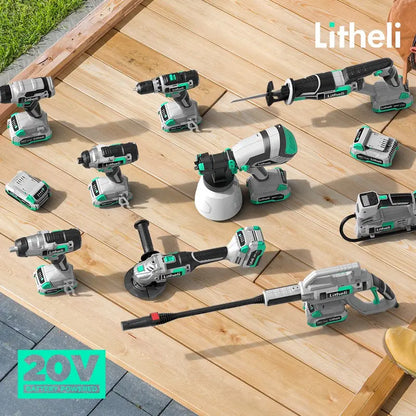 Litheli 20V Cordless Paint Sprayer Gun with 4.0 Ah Battery   Charger