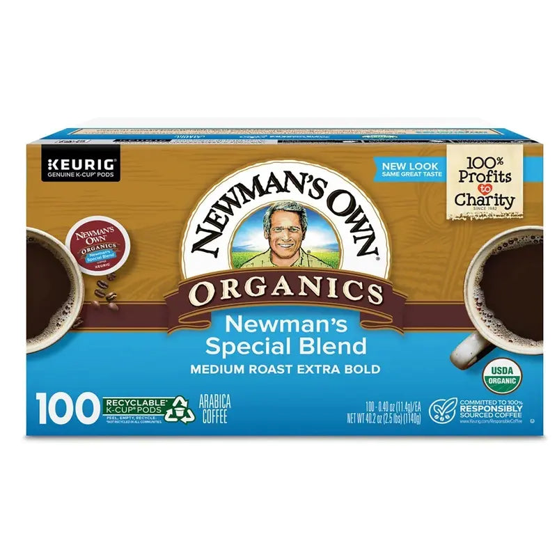 Newman’s Own Organic Special Blend K-Cup Pods  100-Count Fair Trade, Rainforest Alliance Certified Coffee