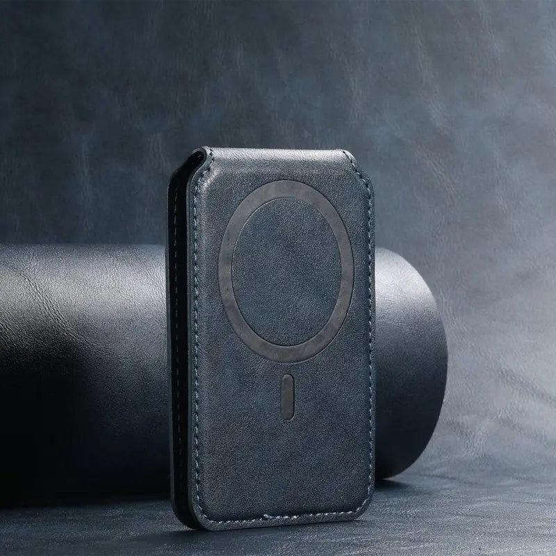 Luxury Brown Leather Magnetic Card Holder Wallet for iPhone