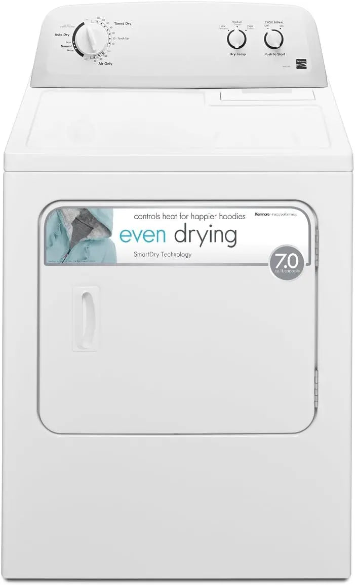 Kenmore 29-Inch Front-Load Electric Dryer  7.0 Cu. Ft. Capacity, Wrinkle Guard, White