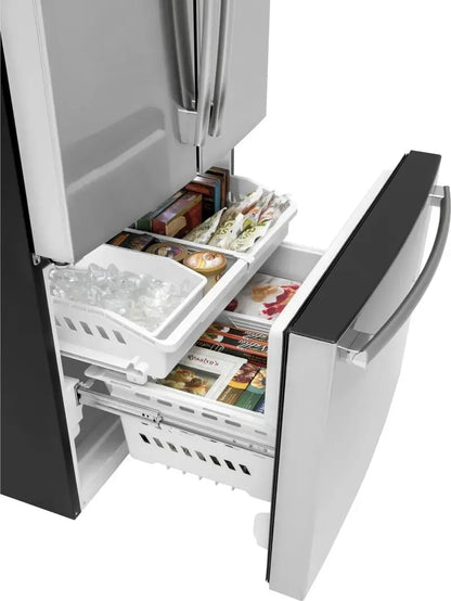 27-Cubic-Foot Stainless Steel French Door Refrigerator with Fingerprint-Resistant Finish