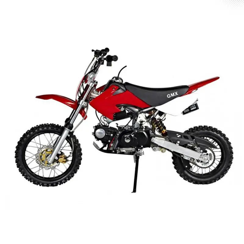 GMX Rider X 125cc Dirt Bike  Semi-Automatic, Air-Cooled 4-Stroke Engine, Electric Start, Hydraulic Disc Brakes, Vibrant Red Finish