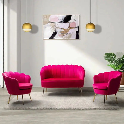 Xabier 52″ 3-Piece Living Room Set  Contemporary Sofa & Accent Chairs by HULALA HOME