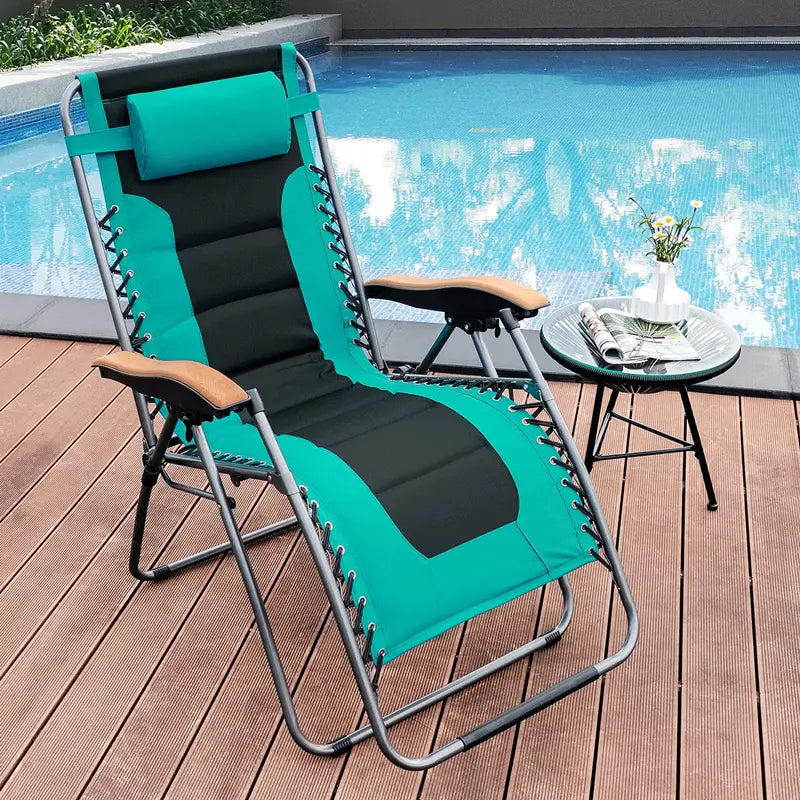 Zero Gravity Reclining Lounge Chair  Compact Foldable Design for Relaxation
