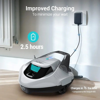 Cordless Robotic Pool Vacuum  90-Minute Runtime, LED Status Indicator & Self-Parking Feature for Flat Above-Ground or Inground Pools up to 40 Feet