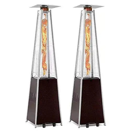 Dual Pyramid Propane Patio Heater Set  42,000 BTU Tower Heaters for Extended Outdoor Comfort