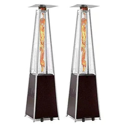 Dual Pyramid Propane Patio Heater Set  42,000 BTU Tower Heaters for Extended Outdoor Comfort