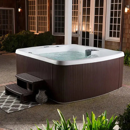 Lifesmart 5-Person Rectangular Hot Tub  Plug-and-Play Spa with 23 Jets, Ozonator System & Espresso-Colored Shell