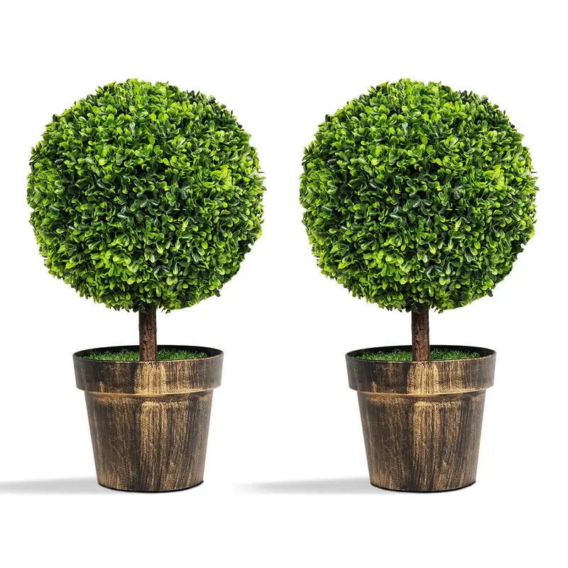 22-Inch Boxwood Ball Topiary  Compact Tabletop Artificial Tree for Modern Interiors