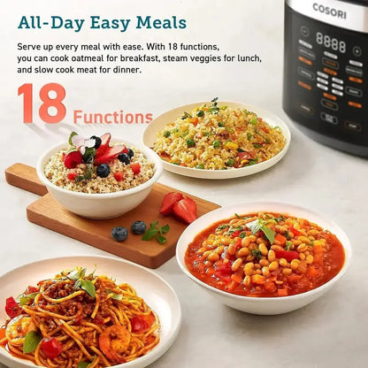 COSORI 6-Quart Electric Pressure Cooker  9-in-1 Multi-Cooker with Enhanced Safety Venting