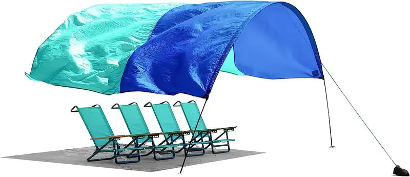 Premium Beach Awnings  Portable, Sand-Anchor Ready Sun Shade Canopy