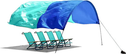 Premium Beach Awnings  Portable, Sand-Anchor Ready Sun Shade Canopy