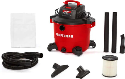 Heavy-Duty 16-Gallon Wet/Dry Vacuum  6.5 HP Industrial-Grade Shop Vac