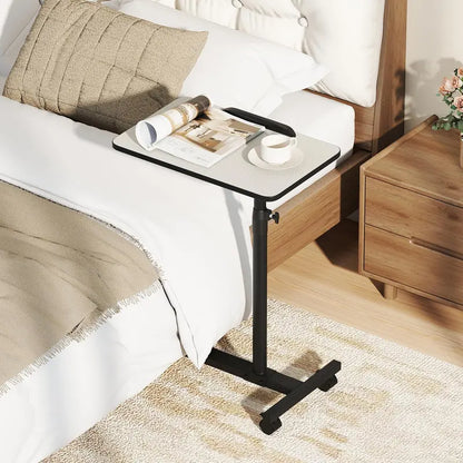 Adjustable Overbed Table for Medical Use  Hospital-Grade Bedside Tray with Height Control