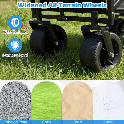 Collapsible All-Terrain Wagon with Detachable Canopy & Carry Bag