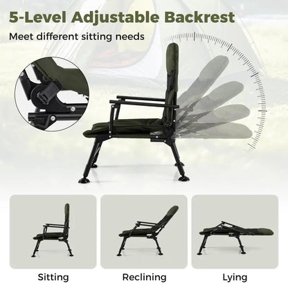 All-Terrain High-Back Camping Chair with Padded Support and Rugged Frame