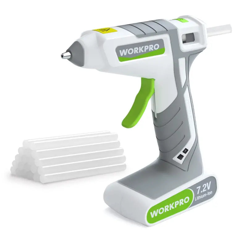 WORKPRO 7.2V Cordless Hot Melt Glue Gun  Compact Pink Ribbon Edition