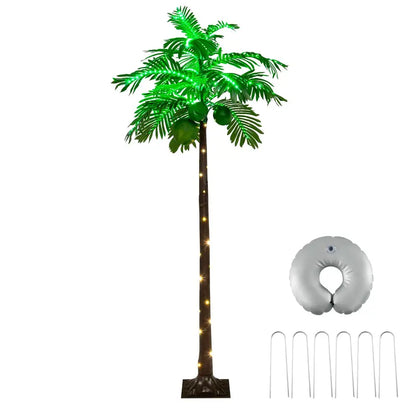 6-Foot Outdoor Lighted Tropical Palm Tree with 309 Energy-Efficient LED Lights