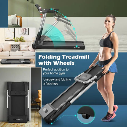 2.25 HP Compact Folding Treadmill  Superfit Model with LED Display & Smart App Control
