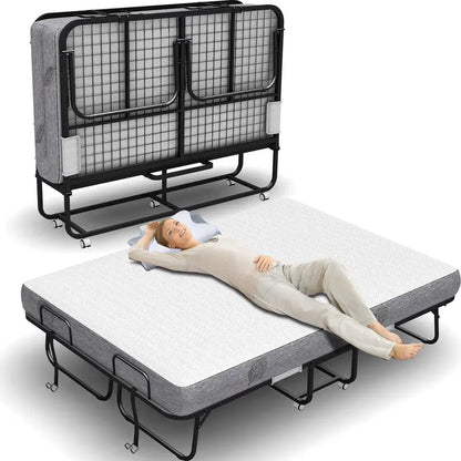 Compact Folding Cot with Mattress  75″ x 31″ Portable Bed for Guests or Temporary Use
