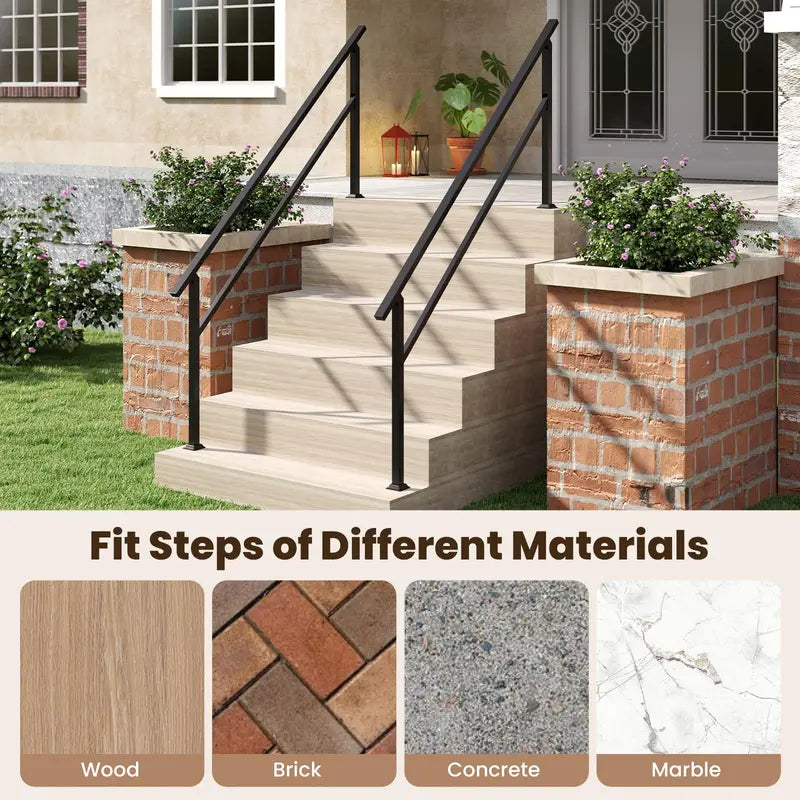 Adjustable Metal Handrail for Staircases with 06 Steps