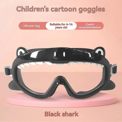 Kids’ Cartoon Animal Swim Goggles  HD Anti-Fog, Wide-View Diving Eyewear for Children