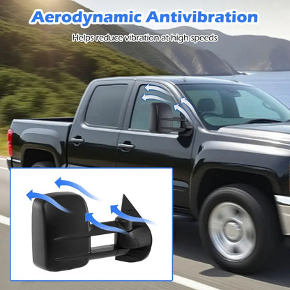 Heated Towing Mirrors Compatible with 20072012 Chevy Silverado & GMC Sierra 15003500