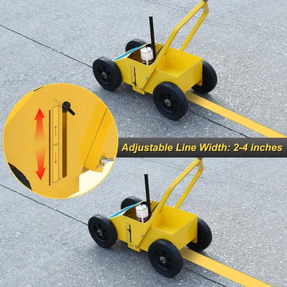 Heavy Duty Yellow Striping Line Marking Machine for Parking Lots & Sports Fields  Adjustable Width, Stable Rubber Wheels
