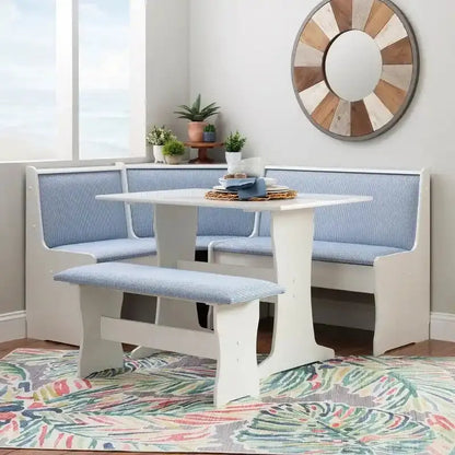 Sedley Farmhouse-Style Nook Dining Set  Compact Dining Ensemble with Integrated Storage Solutions