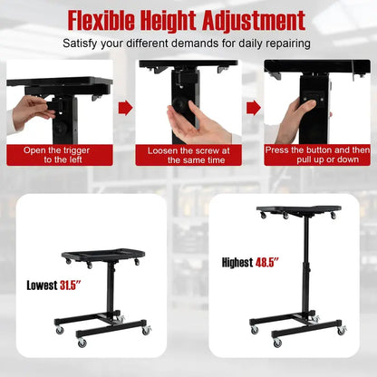 Height-Adjustable Workbench  31.5″ to 48.5″ Range with Modular Part Tray