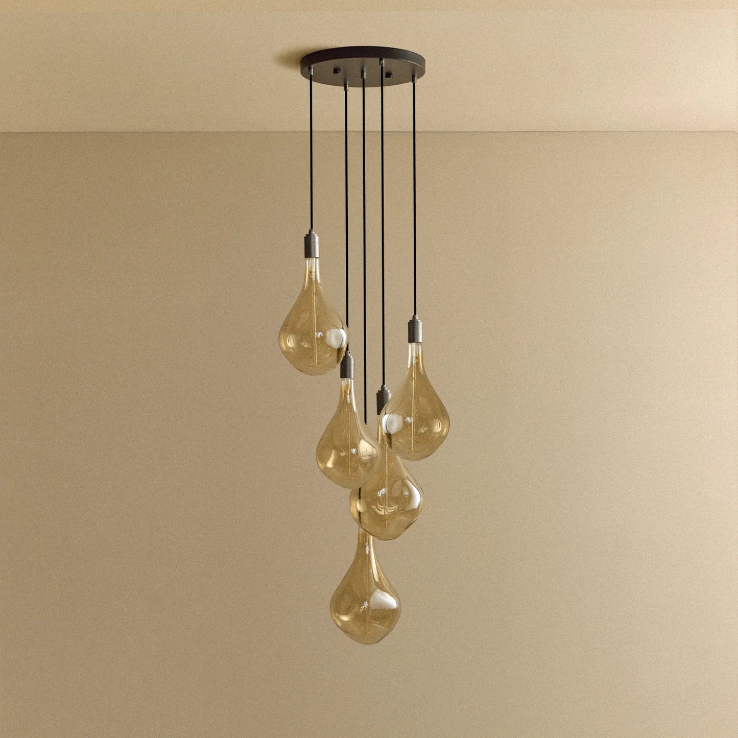 Five Pendant in Graphite + Voronoi III
