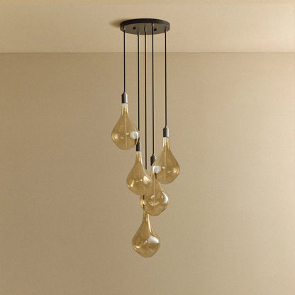 Five Pendant in Graphite + Voronoi III
