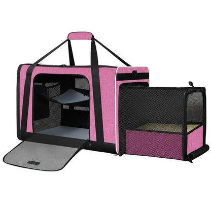 Expandable In-Car Pet Carrier with Dedicated Litter Zone