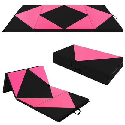8-Foot Folding Tumbling Mat  4-Inch Thickness, Hook-and-Loop & Carry Handles
