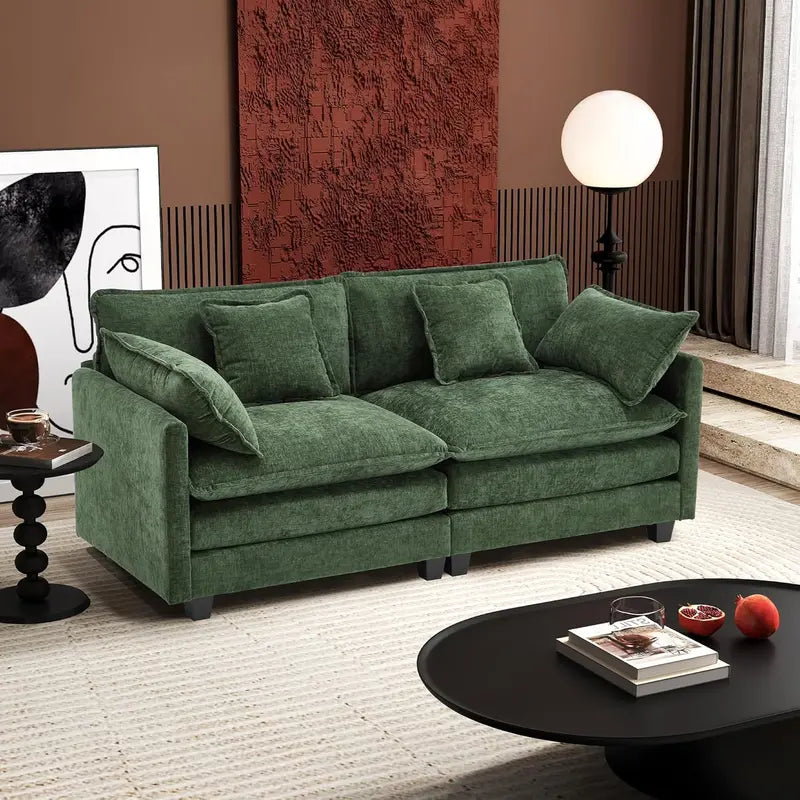 ihanherry 146-Inch Modern U-Shaped Modular Cloud Sofa  Customizable Layout