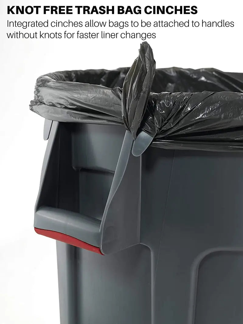 Heavy-Duty Yellow Trash Can  Set of 6 Industrial-Grade Garbage Bins for Outdoor or Commercial Use