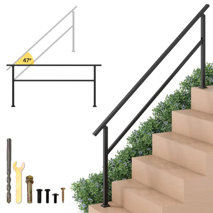 Adjustable Metal Handrail for Staircases with 06 Steps