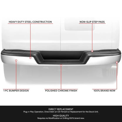 Chevrolet Express & GMC Savana Rear Step Bumper  Chrome Finish, Fits 19962023 1500/2500/3500 Vans