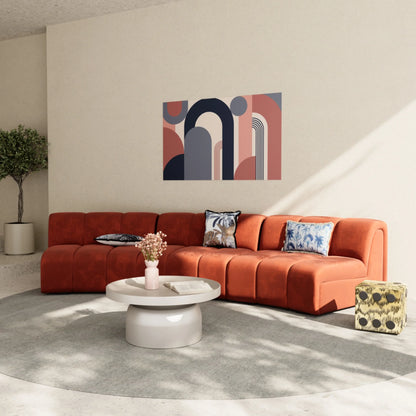 Canap  modulable en velours ocre H l ne