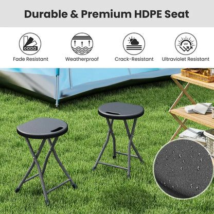 Collapsible Round Folding Stool with Carry Handle — Ideal for Fishing, Hiking & Gardening