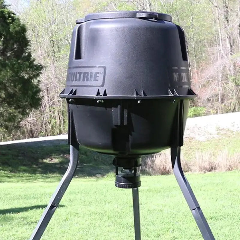 Moultrie 30-Gallon Deer Feeder Tripod with Quick-Lock, Digital Timer & Metal Spinner Plate