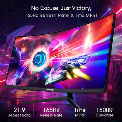 Sceptre 34-Inch Ultrawide Curved Monitor  WQHD, 165Hz Refresh Rate